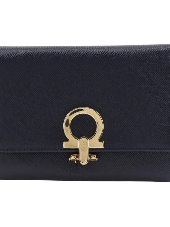 Salvatore Ferragamo | Bags | Salvatore Ferragamo Black  Salvatore Ferragamo Gancini Tri-fold wallet black leather unisex